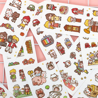 Autocollants Washi Imperméables en Gros à Prix d'Usine, Adhésifs Puissants, Papeterie Kawaii, Autocollants Décoratifs de Dessins Animés pour