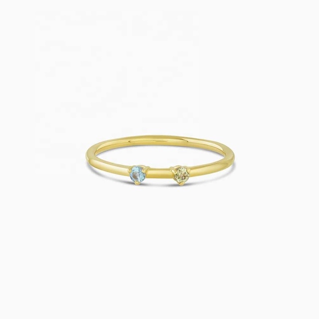 LOZRUNVE Cubic Zirconia Jewelry Pave Rainbow Color CZ Stackable Dainty Open Ring 925 Silver Jewelry
