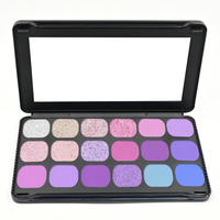 Boîte de conserve en métal pour cosmétiques de 18 couleurs en forme de rectangle personnalisée boîte en métal pour palette de fards à paupières avec miroir