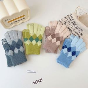 Dongdaemun Adult Knitted <b>Gloves</b> Female Cold Protection Thickened Touch Screen Riding Full <b>Finger</b> No Pilling - Product Image 1