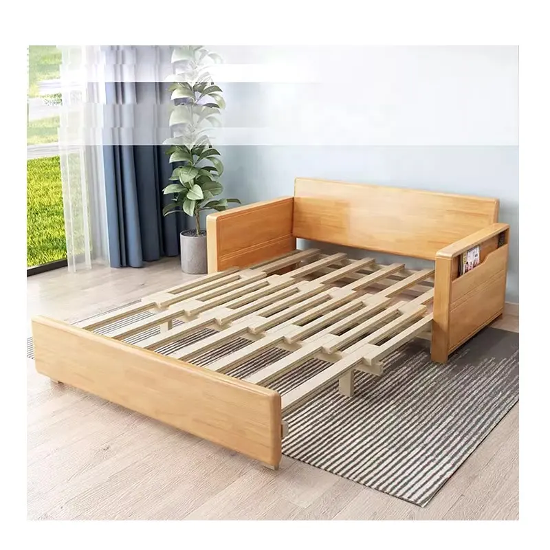 xxm Wholesale high quality multifunctional fabric solid wood retractable sofa bed with storage and pull out sofa bed