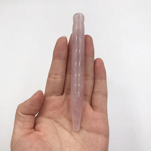 Kustom Rose Quartz titik akupunktur Bar Gua Sha alat pijat santai leher dan penghilang nyeri wajah dengan pena akupunktur - Product Image 4