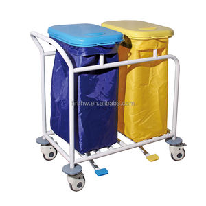 अस्पताल के लिए अस्पताल के फर्नीचर दो बैग चिकित्सा अपशिष्ट परिवहन ट्राली - Product Image 3