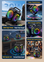Haut-parleur portable RGB IPX6 BT 5.4 de haute qualité, puissant, avec basses profondes HIFI, qualité sonore sans perte, batterie 6000 mAh, 30 W de puissance élevée