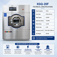 Mesin Cuci Industri Otomatis Penuh Seri XGQ F 20kg 220V Uap Baja Tahan Karat 304 Pembersihan Mandiri