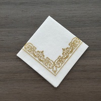 Serviettes en papier jetables blanches, lot de 50 pièces, avec motif en dentelle, serviettes à air