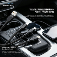 Câble de charge rapide 3-en-1 65W en gros, USB-C, iOS, Micro-USB, tressé en nylon avec connecteur métallique pour téléphone et tablette