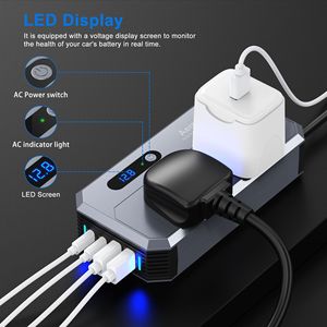 Adaptateur onduleur de puissance pour <span class=keywords><strong>camping</strong></span> extérieur 200W, <span class=keywords><strong>chargeur</strong></span> de batterie de véhicule, onduleur intelligent <span class=keywords><strong>12V</strong></span> 24V <span class=keywords><strong>DC</strong></span> vers AC 220V pour voiture - Product Image 3