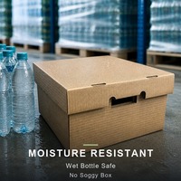 Boîte en carton ondulé kraft ciré robuste pour le transport de boissons en bouteille, emballage de bouteilles résistant à l'humidité
