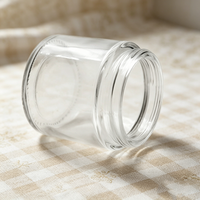 Pot en verre givré transparent avec couvercle en aluminium pour cosmétiques 100g 120g
