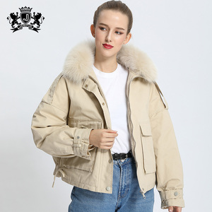 Veste en duvet <span class=keywords><strong>de</strong></span> <span class=keywords><strong>canard</strong></span> pour femme, Parka d'hiver avec col en fourrure <span class=keywords><strong>de</strong></span> renard, vêtement d'extérieur épais et chaud, manteaux bouffants - Product Image 5