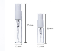 Flacons de Parfum en Verre Cylindriques Vides, Petits Atomiseurs de 1,5 ml, 2 ml, 3 ml, 5 ml, pour Échantillons et Tests, Vente en Gros