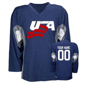 Vente en gros Maillot de hockey en ligne réversible Chemises de hockey à roulettes vierges Maille en polyester Maillot de hockey sur glace personnalisé vintage de marque - Product Image 1