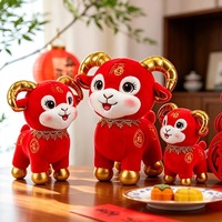 Nouvelle Peluche Mascotte du Nouvel An du Chèvre 2027, Adorable Jouet en Peluche Doux en Forme de Mouton, Cadeaux pour Réunions Annuelles d'Entreprise