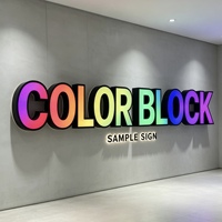 Letras Luminosas RGB Programables para Exteriores, Letrero Comercial Gigante, Letras LED Multicolores Programables, Letreros LED