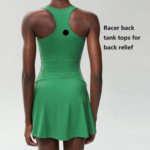Tn1868 Mouwloos Custom Logo Gym Sportkleding Atletische Halve Zip Fitness Afslanken Hardlopen Vrouwen Sport Tennis Jurk - Product Image 3