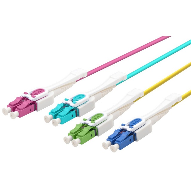 LC Uniboot to LC Uniboot with Pull-tab Multimode Duplex OM4 Fiber Optic Patch Cord LC/UPC to LC/UPC Fiber Jumper