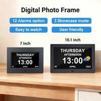 7 ve 10.1 İnç Dijital Fotoğraf Çerçevesi, Video Müzik Fotoğraf Otomatik Döndürme Takvim Saat Dijital Alarm Saatli Dijital Fotoğraf Çerçevesi