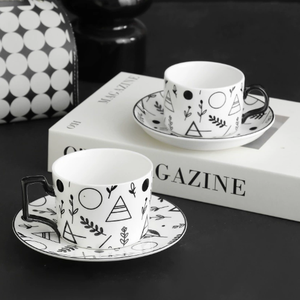 Factory Direct Sale Wholesale Ceramic Porcelain <b>Cup</b> <b>Saucer</b> Modern Design Business Gift Eco-Friendly Oven Safe Dishwasher - Product Image 2