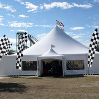 Grand Chapiteau Événementiel Imperméable en PVC pour 300 à 500 Personnes, Bâche d'Événement Blanche, Tente de Réception pour Fête et Mariage