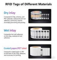 Étiquette RFID NFC pour bibliothèque, en PET/papier cuivré, autocollant imprimable pour la gestion des livres