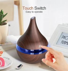 USB 7-Color LED Wood Grain <strong>Mini</strong> Ultrasonic Humidifier 300ML Essential <strong>Oil</strong> Air Aroma <strong>Diffuser</strong> for Home &amp; Office 1 Year Warranty - Product Image 4