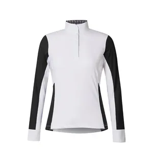 Baselayer Mulheres Respirável Equestre Baselayer Equitação Tops Fêmeas Mangas Compridas Roupas Equestres