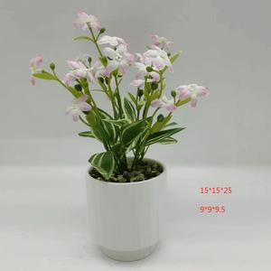 Vente d'usine de haute qualité petit Pot de fleur en céramique vert artificiel Faux verdure décorations de <span class=keywords><strong>maison</strong></span> plantes vertes et jardinières - Product Image 6