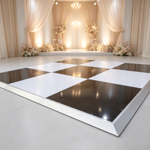 Plancher de danse de mariage en contreplaqué et bords en aluminium, portable, pour usage intérieur/extérieur, fournitures de décoration - Product Image 1