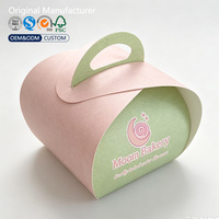 Caja de Regalo Triangular Plegable y Autoensamblable para Pasteles, Impresa a Medida, de Papel Reciclable de Grado Alimenticio, Bolsa de Transporte para Pastelería, OEM ODM