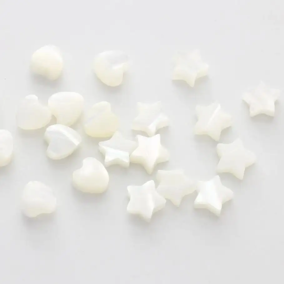 Inspire jewelry Mother of pearl beads Heart charm Star charm Jewelry making supplies Earring and necklace making charms
