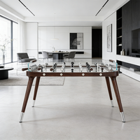 Table de baby-foot moderne en verre trempé - 8 tiges, table de jeu de football d'intérieur avec cadre en MDF en bois massif, pieds en acier inoxydable, personnalisable