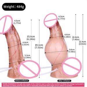 FAAK Silicone Realistic Ejaculation <b>Dildo</b> with Sucker Squirting Inflatable Penis Anal Dilator Sex Toys for Women Men Masturbate - Product Image 2
