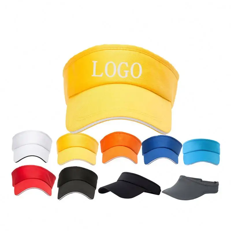 Kurumsal hediyeler promosyon özel tasarım koşu Visor Cap özel Logo güneşlik şapka Para El Sol Viseira Sunv