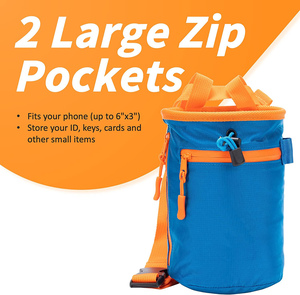 Bolsa de tiza de escalada para gimnasio, bolsa prémium para escalada en roca, con 2 bolsillos grandes de almacenamiento con cremallera - Product Image 3