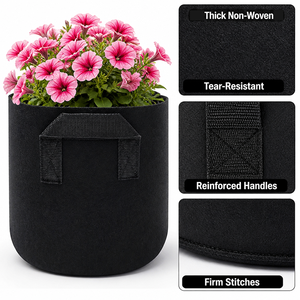Sacs de culture en tissu pour plantes avec poignées, respirants, durables, pots de plantation non tissés, sacs de pépinière de jardin - Product Image 2