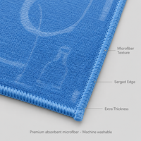 Tapis de drainage pour vaisselle en microfibre PU antidérapant pour comptoir de cuisine