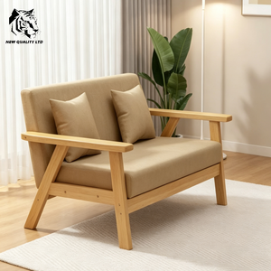 Fábrica ofrece sofá nórdico nuevo de diseño, muebles de sala de estar de madera y tela, personalizado, a precio económico, gran stock listo para enviar. - Product Image 1