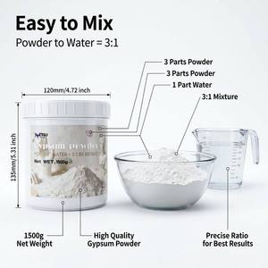 LEQU Happy And Fun Bulk 1500g White Gypsum <b>Powder</b> High Purity <b>Casting</b> Plaster for DIY Craft Sculpture Supplies Wholesale - Product Image 2