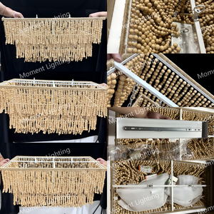 <span class=keywords><strong>Long</strong></span> <span class=keywords><strong>lustre</strong></span> en perles de <span class=keywords><strong>bois</strong></span> de Style français bohème pour Villa salon chambre cuisine Restaurant café bord de mer hôtel <span class=keywords><strong>lustre</strong></span> - Product Image 6