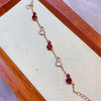 Bracelet en grenat naturel en forme de gourde, bijou audacieux et accrocheur au design populaire pour les acheteurs en gros