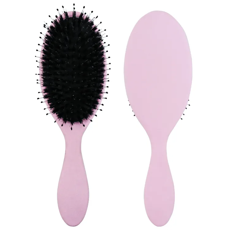 Black Hair Brush Hair Brush Manufacturing Wholesale Private Label Soft Nylon Boar Bristles Women White Pink Black Hair Brush