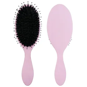 Spazzola per capelli produzione all'ingrosso Private Label setole di cinghiale in Nylon morbido donna bianco rosa nero spazzola per capelli