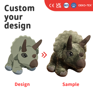 Peluche de Triceratops Personalizado a Partir de Diseño, Dinosaurio de Peluche Personalizado, OEM ODM, Peluche Suave, Regalo Educativo para Museos - Product Image 1