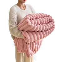 Tricoté Moelleux Fausse Fourrure Doux Chaud En Peluche Flanelle Polaire Jette Couverture pour Canapé Canapé Lit Décorer Logo Personnalisé Paquet Usine