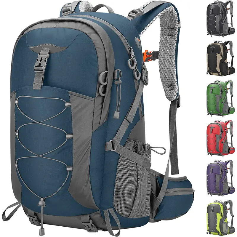 OEM 210D Nylon Outdoor Sports Backpack 40L Large Capacity Travel Bags for Climbing Camping Back pack Waterproof Hiking Rucksack