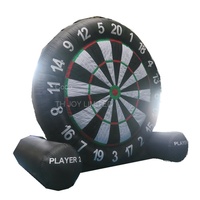 Fléchette gonflable de 5m 17 pieds de haut, grand jeu de fléchettes de football gonflable, jeu de fléchettes de pied gonflable bon marché avec 6 balles et souffleur d'air