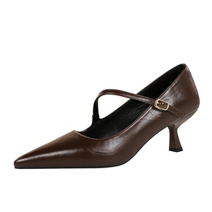 Escarpins en cuir satiné ajouré ornés de strass, légers, à talon chaton, confortables, à bout pointu, pour hommes et femmes - Product Image 6