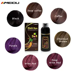 OEM Ammonia Free Mousse Bubble Chinese Bottle Dark Brown Meidu Herbal Bright Black Men Permanent Black Hair Dye Shampoo