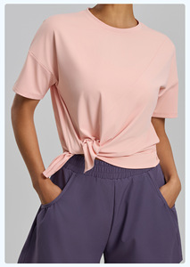 Camiseta Deportiva de Manga Corta, Holgada, Ligera, Transpirable, de Secado Rápido, de Malla Elástica/Poliéster, para Correr, Gimnasio, Yoga - Product Image 6